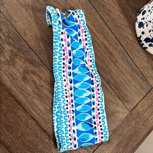 Lilly Pulitzer Blue Aqua Pink Patterned Stretch Headband